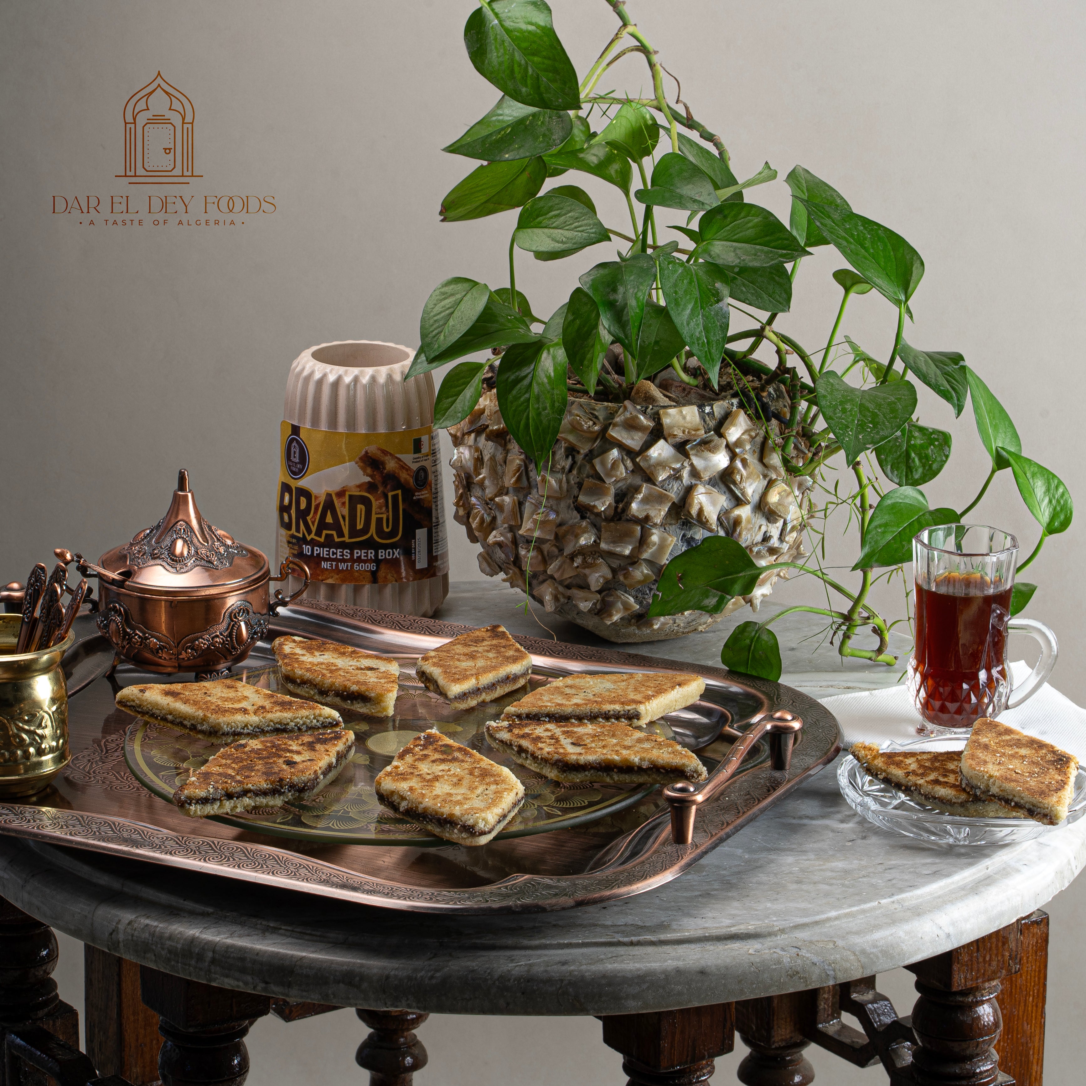 Bradj - Date Filled Semolina Cookies - 10pcs
